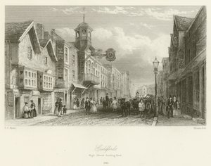Guildford, High Street, Blick nach Osten, 1840 von Charles Claude Pyne