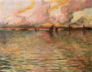 Meereslandschaft mit Fernsicht auf Venedig, 1896