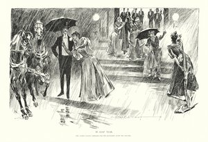 Im Schaltjahr (Lithographie) von Charles Dana Gibson