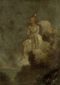 Indischer Krieger am Rand eines Abgrunds, 1847 von Charles Deas