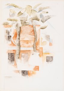 Bermuda: Häuser durch Bäume gesehen von Charles Demuth