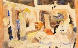 Lulu und Alva Schoen beim Mittagessen, 1918 von Charles Demuth