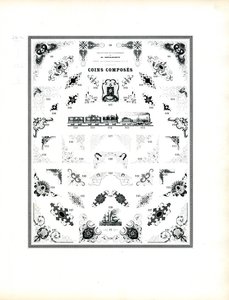 Illustrierte Rahmenecken mit figürlichen Motiven von Charles Derriey