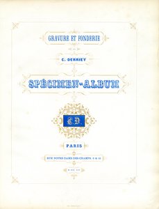 Titelseite des Derriey-Schriftmusterbuchs