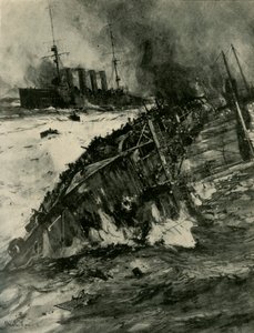 Das Sinken der HMS Aboukir, Erster Weltkrieg, 22. September 1914, um 1920