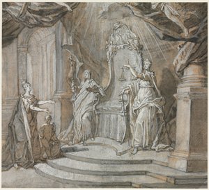 Madame de Maintenon kehrt zur katholischen Kirche zurück, 1700er von Charles Dominique Joseph Eisen
