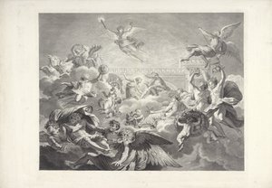Phaëton und Apollo (Die Gemälde von Charles le Brun und Eustache Le Sueur im Haus des Präsidenten Lambert) von Charles Dupuis