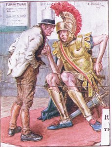 Doktor Marigold, wer ist der seltsame junge Mann, der um Ihre Wagen schleicht?, Illustration aus Dr. Marigolds Prescription, 1910
