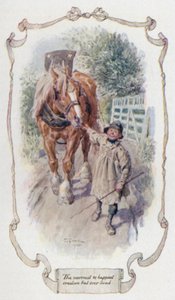 Das fröhlichste und glücklichste Wesen, das je gelebt hat (Farblithographie) von Charles Edmund Brock