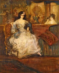 Frau in einer Loge im Theater von Charles Edward Conder