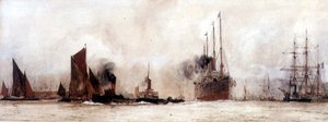 Auf der Themse, Gravesend von Charles Edward Dixon