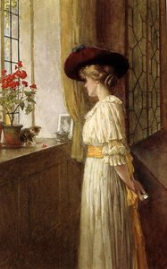 Mrs. C. A. Smith, Kätzchen und Geranie von Charles Edward Wilson