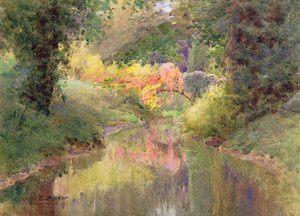 Herbst im Garten von Houghton Tower, Lancashire von Charles Edwin Flower
