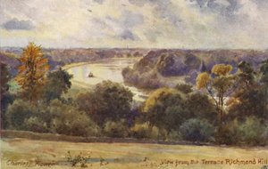Themse: Blick von der Terrasse Richmond Hill von Charles Edwin Flower