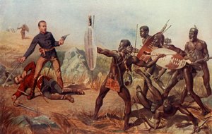 Lieutenants Melvill und Coghill 24. Regiment sterben, um die Farben der Königin zu retten, 1900