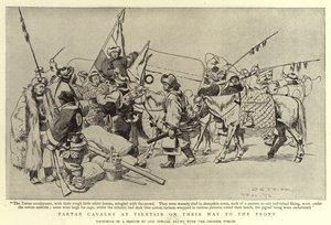 Tartarische Kavallerie in Tientsin auf dem Weg zur Front von Charles Edwin Fripp