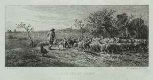Ankunft auf dem Feld von Charles Emile Jacque