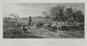 Ankunft auf dem Feld von Charles Emile Jacque