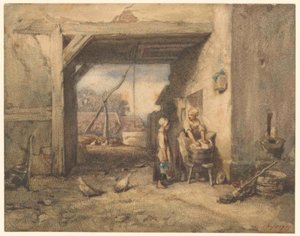 Ein Bauernhof von Charles Emile Jacque