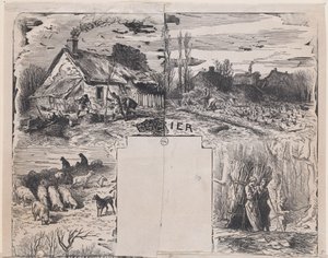 Februar aus Album rustikaler Motive, 1859 von Charles Emile Jacque