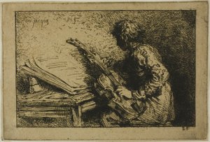 Gitarrenspieler von Charles Emile Jacque
