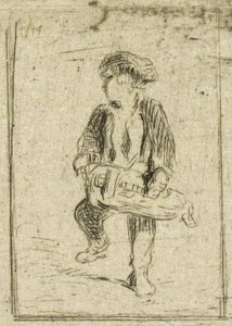 Drehleierspieler von Charles Emile Jacque