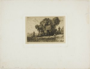 Landschaft der Insel Aligre mit zwei Frauen von Charles Emile Jacque