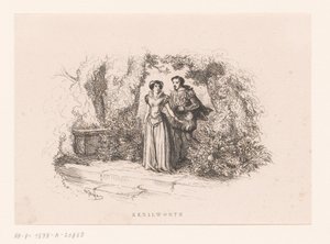 Paar in einem Garten von Charles Emile Jacque