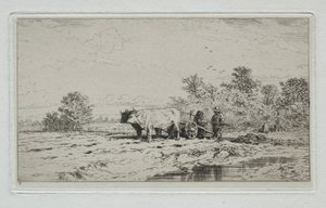 Landschaft, Arbeiter von Charles Emile Jacque