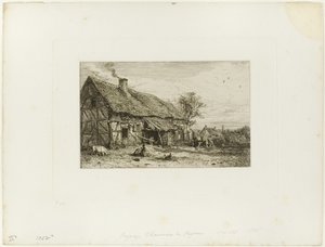 Landschaft mit Bauernhaus von Charles Emile Jacque