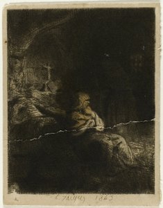 Mönch beim Gebet von Charles Emile Jacque