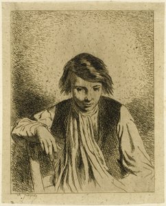 Sitzender Junge von Charles Emile Jacque
