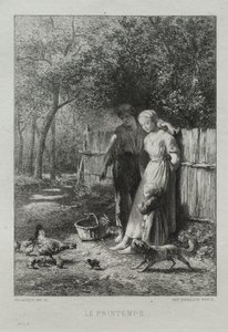 Frühling von Charles Emile Jacque