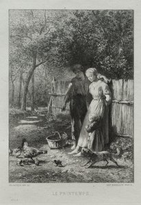 Frühling von Charles Emile Jacque