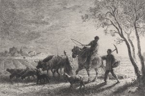 Die Rückkehr von den Feldern, 1865 von Charles Emile Jacque
