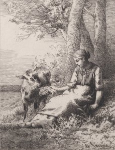 Eine Freundschaft, 1867 von Charles Emile Jacque