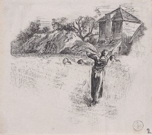 Frau trägt Garbe, ca. 1853