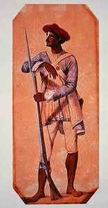 Soldat von Tipu Sultan, Sultan von Mysore, bewaffnet mit einer Steinschlossmuskete von Charles Emilius (after) Gold