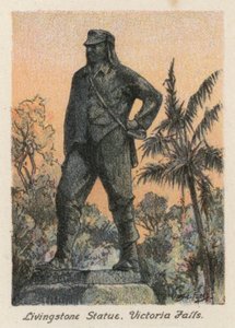 Südafrika: Livingstone-Statue, Victoriafälle von Charles Ernest Peers