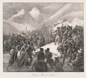 Überquerung des St. Bernhard, frühes 19. Jahrhundert von Charles Etienne Pierre Motte
