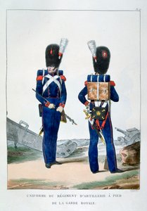 Uniform eines Regiments der Fußartillerie der königlichen Garde, Frankreich