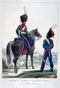 Uniform eines Regiments der Pferdeartillerie der königlichen Garde, Frankreich, 1823
