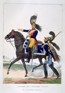 Uniform der Elitegendarmen der königlichen Garde, Frankreich, 1823