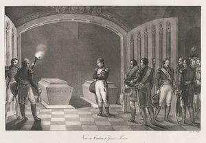 Besuch am Grab von Friedrich dem Großen, frühes 19. Jahrhundert von Charles Etienne Pierre Motte