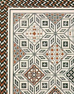 Entwurf eines Mosaikbodens, entdeckt in Nimes, wahrscheinlich 2. oder 3. Jahrhundert, veröffentlicht von Day & Son von Charles Felix Marie (after) Texier