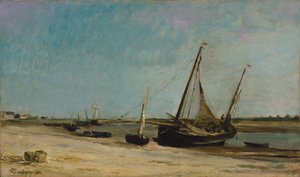 Boote an der Küste bei Étaples von Charles Francois Daubigny