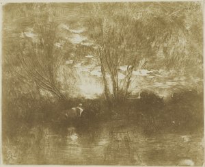 Kühe an der Tränke von Charles Francois Daubigny