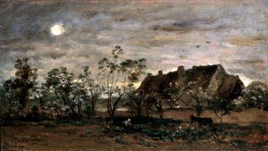 Abend in Honfleur, 1860er Jahre von Charles Francois Daubigny