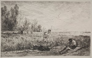 Heuernte, Originaldruck 1862, gedruckt 1921