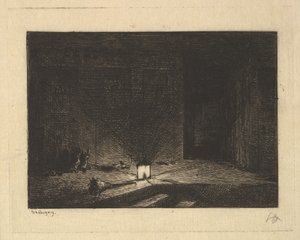 Innenraum eines Gasthauses, 1861-62 von Charles Francois Daubigny